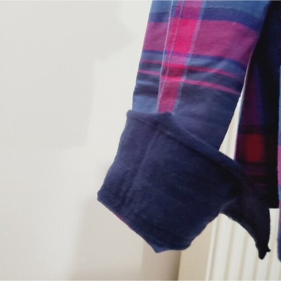 Cottagecore Garage Plaid Purple/Blue Cotton Long Sleeved Shirt- XS - Picture 2 of 12